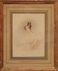 Two Portraits Of Woman by Alfred-Edward Chalon