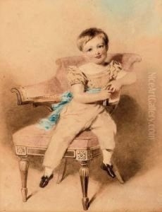 Portrait Of A Boy, Seated, Wearing A Blue Sash