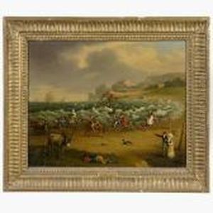 Donkey Riding On The Shore by Henry Bernard Chalon