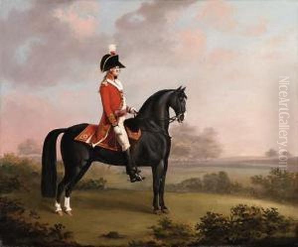 An Officer Of The First Guard On Horseback In A Woodedlandscape - view 1