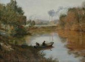 S Brewery Yarra Falls Oil Oncanvas Laid On Board Signed