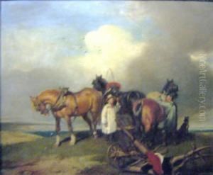 Attributed To John James Chalon , 'taking A Rest' by John James Chalo