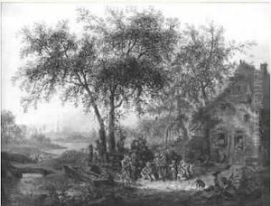 Paysage De La Vallee Du Rhin by Louis Chalon