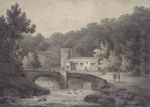 Church and Bridge, Hubberholme, Yorkshire by James Bourne