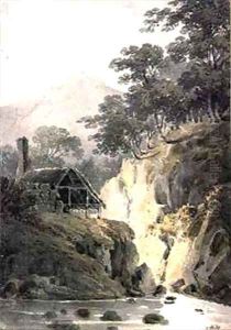 Rocky Landscape in Cornwall, with ruins of a castle in the distance by James Bourne