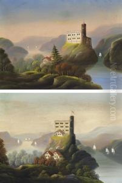 A Pair Of Landscapes With Castles - view 1