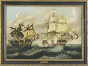 Capture Of The H.b.m. Frigate 
Macedonia By The U.s. Frigate United States, October 25, 1812