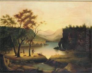 A Hudson River Landscape At Dawn