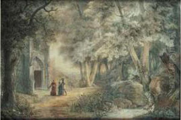 Guenievre Et Lancelot Allant Visiter Le Tombeau De Tristan Et Yseult - view 1