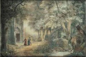 Guenievre Et Lancelot Allant Visiter Le Tombeau De Tristan Et Yseult