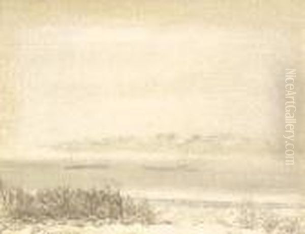 Dusseldorf - Winterly River Landscape - view 1