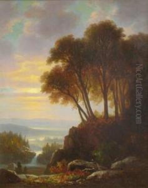 Landscape With Riverat Sunset - view 1