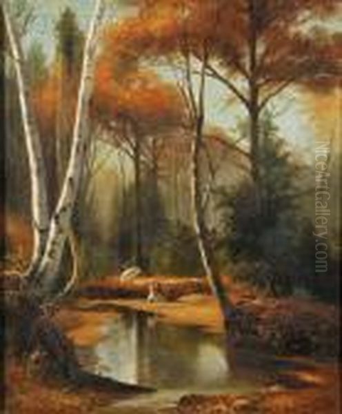 View With Artists Sketching In A Forest Grove - view 1