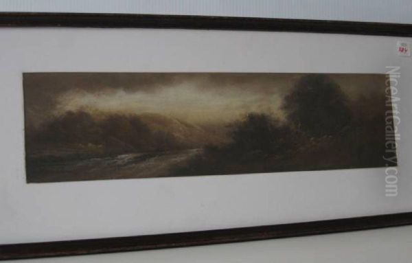 Man Fishing And Landscape With River - view 1