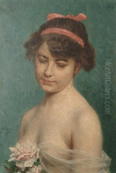 A Beautiful Girl With Flowers - view 1
