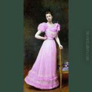 Femme En Robe Rose Du Couturier Worth Femme En Robe Rose Du Couturier Worth