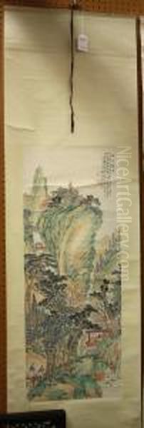 Figures In Mountain Landscape - view 1