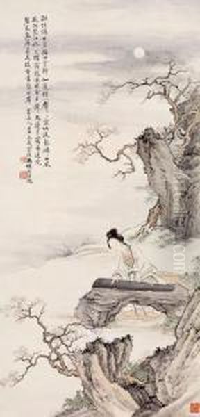 Playing Koto In Moonlight - view 1