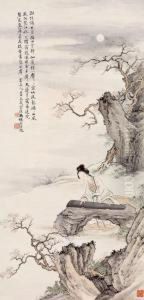 Playing Koto In Moonlight by Feng Chaoran