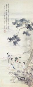 Ladies Worshipping The Moon by Feng Chaoran