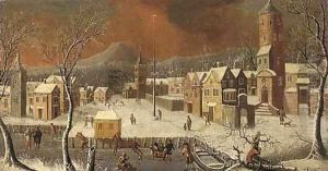 A view of a German town in winter