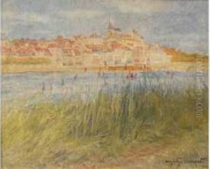 Village Au Bord D'un Fleuve. by Eugene Chaperon