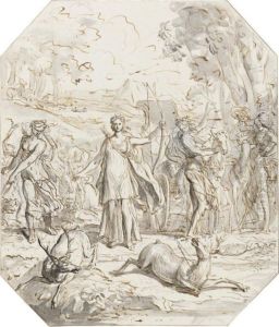 Diana And Her Nymphs Hunting by Nicolas Chaperon