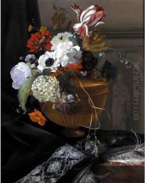 Still Life Of An Urn Of Flowers - view 1