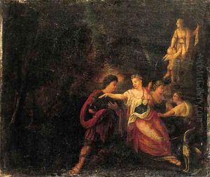 Diana and Actaeon in a landscape by Sebastian Bourdon