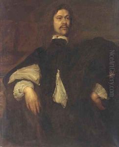 Portrait of a gentleman, three-quarter-length, a landscape beyond by Sebastian Bourdon