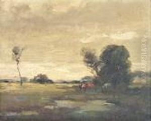 Cows In The Watermeadows, Barnham Broom, Norfolk by Edward Chappel