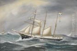 Danischer Dreimasttopsegelschoner "i by Reuben Chappell Of Poole