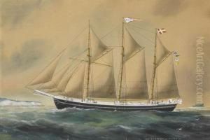 Danischer Dreimastgaffelschoner "n.e. Schmidt Of Marstal" by Reuben Chappell Of Poole