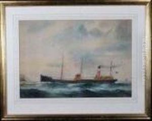 A Portrait Of The Ss Argus Of Goole by Reuben Chappell Of Poole