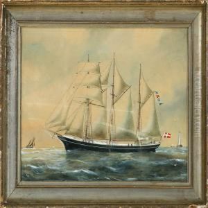 Ship Portrait Of The Danish Schooner Willemoes Of Thuro