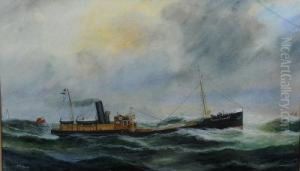 A Portrait Of The Steamer, Ss River Humber Of Bristol. by Reuben Chappell Of Poole