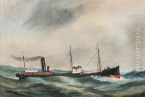 The Steamship 'ss Blushrose' Of Liverpool, In A Heavy Sea