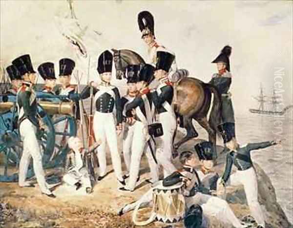 Tsarevich Alexander (1818-81) with his Cadets at Peterhof - view 1