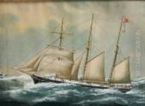 'imogene' - A Three Masted Barque by Reuben Chappell Of Poole
