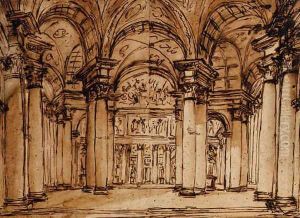The interior of a circular temple