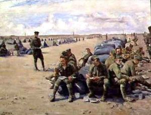 Lunch at Chatillon camp for the 8th Battalion by Joseph Felix Bouchor