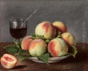 Natura Morta Con Pesche E Bicchiere by Jean-Baptiste-Simeon Chardin