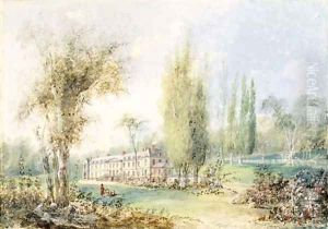Figures in the Garden of a Country House by Louis Belanger