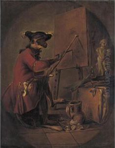 Le Singe Peintre by Jean-Baptiste-Simeon Chardin