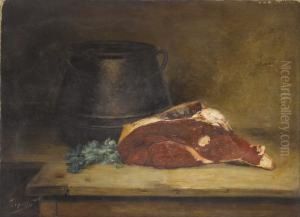 Still Life With Meat, Parsley And Jug by Jean-Baptiste-Simeon Chardin