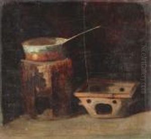 A Kitchen Interior by Jean-Baptiste-Simeon Chardin