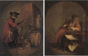Le Singe Antiquaire; Le Singe Peintre by Jean-Baptiste-Simeon Chardin