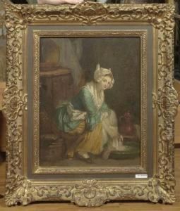 Die Wascherin. by Jean-Baptiste-Simeon Chardin