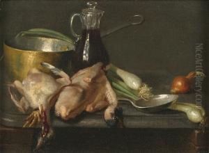 Table De Cuisine by Jean-Baptiste-Simeon Chardin