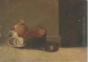 Pots Et Ecuelle Poses Sur Le Sol by Jean-Baptiste-Simeon Chardin